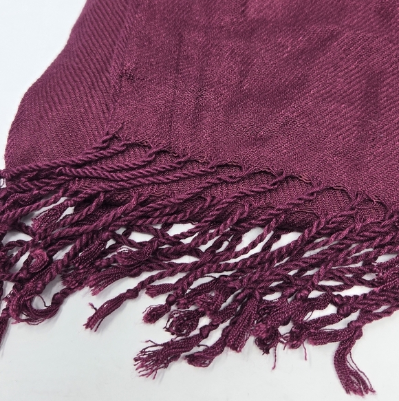 PASHMINA OVERSIZE SCARF SHAWL WRAP OXBLOOD MAROON FALL WOMEN OS - Picture 10 of 12